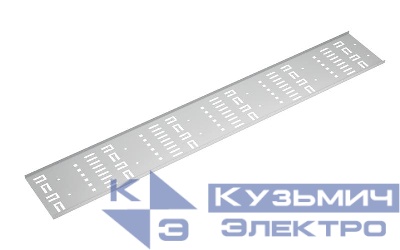 Органайзер-лоток вертикальный перфорированный кабельный в шкаф 22U VCM-22U-GY метал. сер. (RAL 7035) Cabeus 10613c