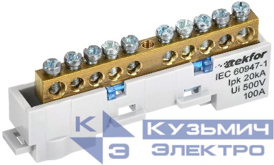 Шина нулевая N неизол. на универс. держ. 6х9-10-С TEKFOR IEK TF-NN10-10-DL-K07
