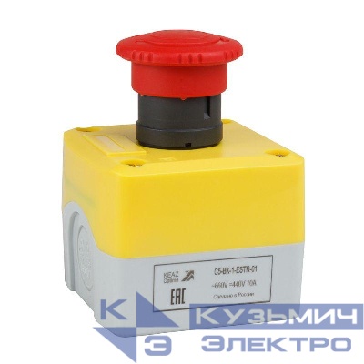 Пост кнопочный OptiSignal D22 C5-BK-1-ESTR-01 1НЗ авар. стоп. возврат поворотом XALK178 КЭАЗ 338521
