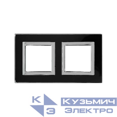 Рамка 2-м 4мод. Avanti натуральн. стекло черн. DKC 4402824