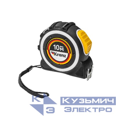 Рулетка Selbstfixierung 10мх25мм магнитный двухсторон. зацеп; двухсторон. шкала; автоматическая фиксация нейлон Kranz KR-12-9024
