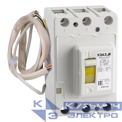 Выключатель автоматический 3п 100А 30кА ВА57-35-341310 100А 500 690AC РМН230AC УХЛ3 КЭАЗ 358804