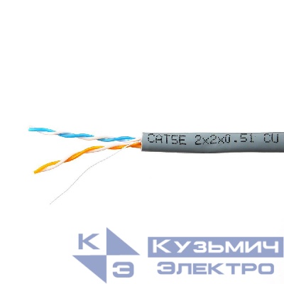 Кабель Skynet Premium UTP2 cat.5е, одножильный, 305м, Cu, серый