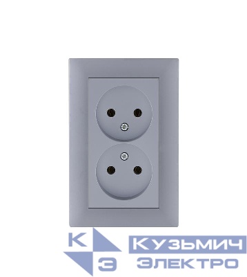 Розетка 2-я Karea RIZZ STAR без заземл. сер. Makel 88065017