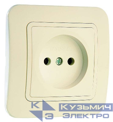 Розетка 1-м СП Lillium 16А IP20 без заземл. крем./крем. Makel 70222