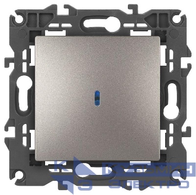 Выключатель Elegance 14-1102-16 250В 10АХ с подсветкой титан Эра Б0065785