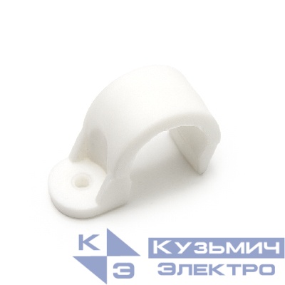 Крепеж-скоба односторонняя 20 мм (белая, 100 шт/уп) FEDAST