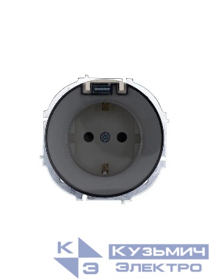 Розетка 1-м СП OSEN с заземл. с крышкой ПБТ механизм сл. кость LEZARD 743-9088-123B