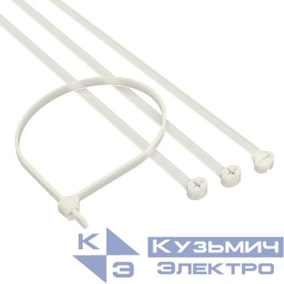 Хомут кабельный 4.8х370 P6.6 с двойн. замком бел. (уп.100шт) DKC 21219SR