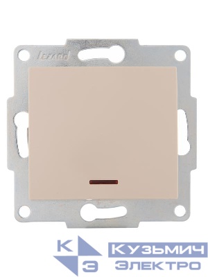 Выключатель 1-кл. 1п СП Karina 10А IP20 с подсветкой механизм крем. LEZARD 707-0388-111