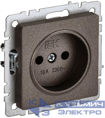 Розетка 1-м СП BRITE РС10-1-0-БрТБ 10А без заземл. без защ. шторок механизм бронза IEK BR-R10-10-K45
