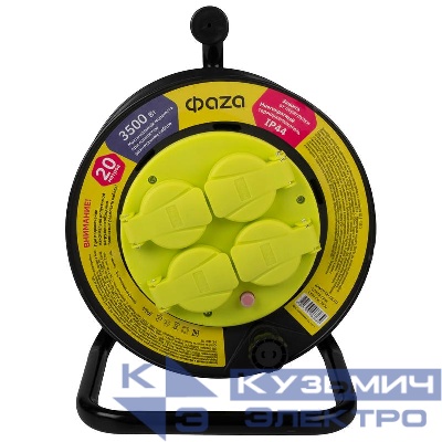 Удлинитель на катушке 4х20м с заземл. IP44 CRW-04-2000 ФАZА 5063839