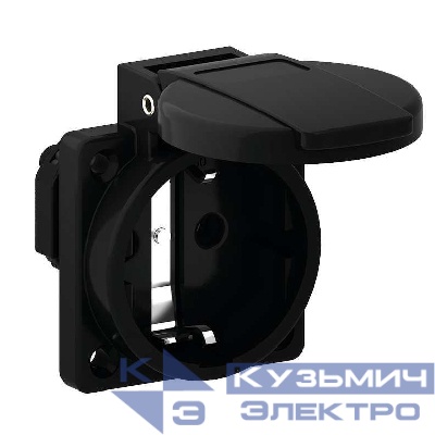Розетка встраиваемая Schuko 16А 3п 250В IP54 Quick Connect черн. Bals 71101