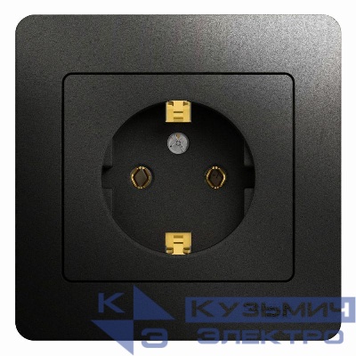 Розетка 1-м СП 1мод. Glossa 16А IP20 с заземл. в сборе антрацит SE GSL000742