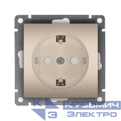 Розетка 1-м СП Афина 16А IP20 с заземл. защ. шторки механизм шампань Universal A0049-Br