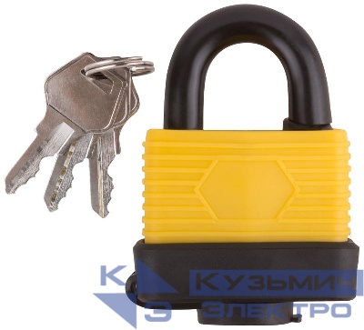Замок навесной всепогодный 50х36мм стальная дужка 9мм FIT 67192
