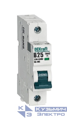 Выключатель автоматический модульный 1п B 25А 10кА ВА-105 DEKraft 13107DEK