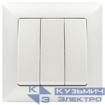 Выключатель 3-кл. СП Solo 4-106-06 10А 250В IP20 перламутр Intro Б0053606