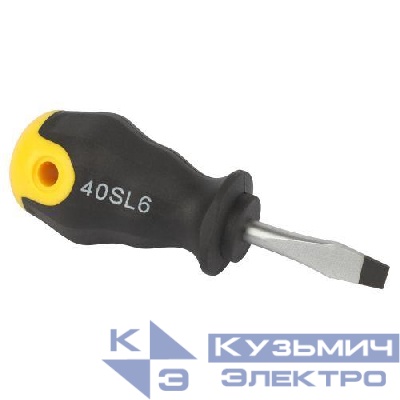 Отвертка SL 6х40мм шлицевая двухкомпонентн. рукоятка ЭРА Б0055864