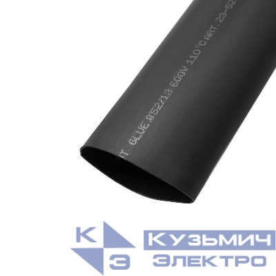 Трубка термоусадочная двустенная клеевая 52/13 (4:1) черн. 1м Rexant 23-5206