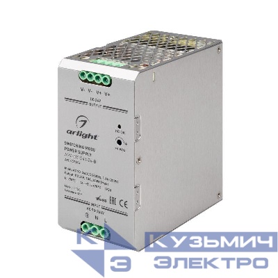 Блок питания ARV-DRP240-24-B 24В 10А 240Вт PFC IP20 металл Arlight 037155
