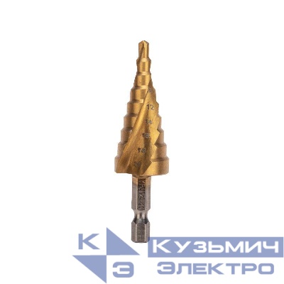Сверло ступенчатое по металлу ТИТАН 4.0-20.0мм Kranz KR-12-6611