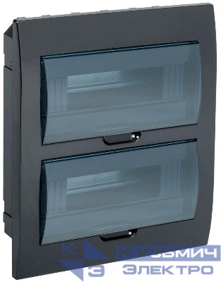 Корпус встраиваемый ЩРВ-П-24 Krepta 3 IP41 пластик. черн. IEK MKP12-V-24-41-K02