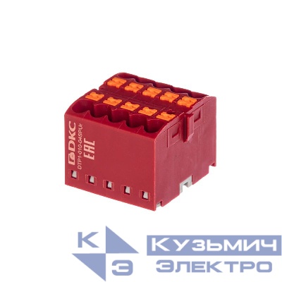 Блок распределительный зажим push-in 10 точек подключения 2.5кв.мм красн. DKC DTP1-010-04SPUR