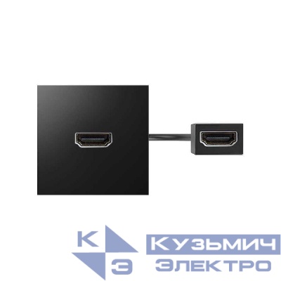 Модуль с адаптером проходной HDMI мама/мама черн. Simon 400 40001194-038