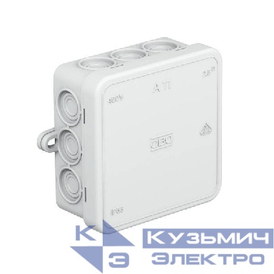 Коробка распределительная 75х75х35мм IP55 A11 12 кабельных вводов свет. сер. OBO 2000342