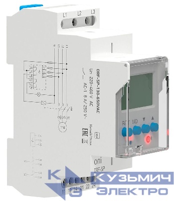 Реле фаз ORF-SP 3ф. 2 конт. 130-650В AC ONI ORF-SP-130-650VAC