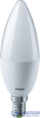 Лампа светодиодная 61 240 NLL-C37-7-230-6.5K-E14-FR 7Вт свеча матовая 6500К холод. бел. E14 595лм 176-264В Navigator 61240