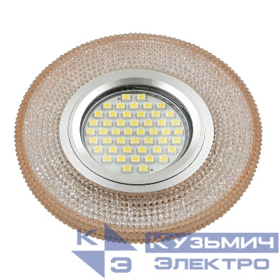 Светильник DLS-L142 GU5.3 GLASSY/LIGHT TEA GU5.3 встраив. доп. светодиод. подсветка 3Вт без лампы стекло Fametto UL-00003881