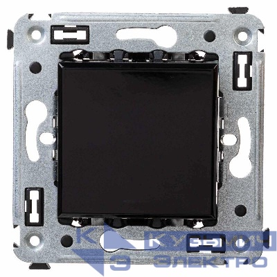 Выключатель 1-кл. 2мод. СП Avanti "Черный квадрат" 16А IP20 черн. DKC 4402103