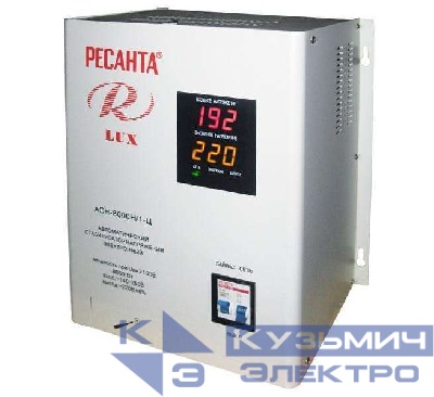 Стабилизатор напряжения АСН-8000Н/1-Ц 1ф 8кВт IP20 релейный Ресанта 63/6/17