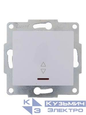 Переключатель проходной 1-кл. 1п СП Karina 10А IP20 с подсветкой механизм бел. LEZARD 707-0288-114