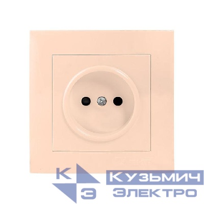 Розетка 1-м СП Валенсия 10А IP20 без заземл. защ. шторки крем. PROxima EKF EWR10-022-20