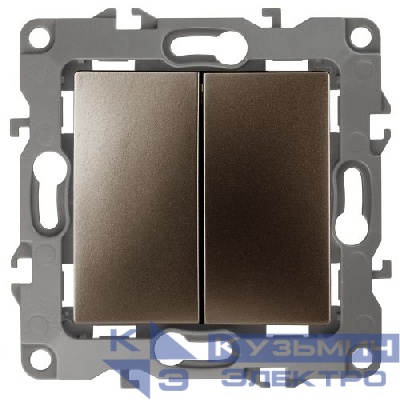 Выключатель 2-кл. СП Эра12 12-1104-13 10А IP20 250В 10AX механизм бронз. Эра Б0019288