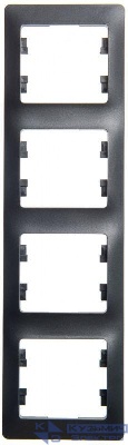 Рамка 4-м Glossa вертикал. антрацит SE GSL000708