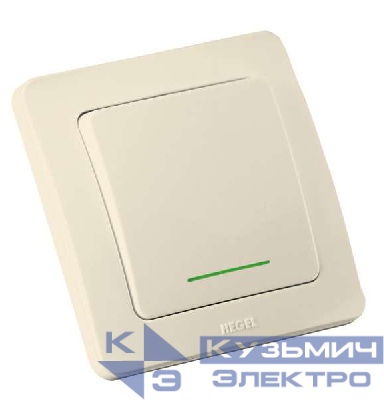 Выключатель 1-кл. СП Мастер 10А IP20 250В с индикацией с самовозвратом сл. кость HEGEL ВС10-332-01