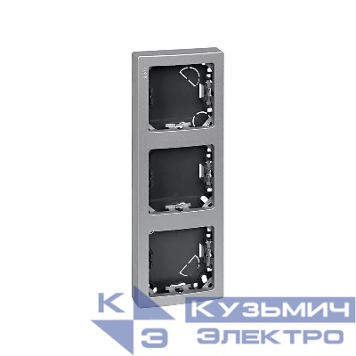 Рамка 3-м Simon73 Loft 75х217мм верт. алюм. Simon 73631-63