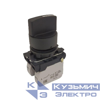 Переключатель КПЕ1131Р-черный-3но+1нз-ручка-фикс-2поз-IP40 КЭАЗ 274305