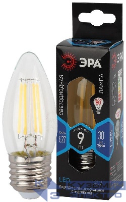 Лампа светодиодная филаментная F-LED B35-9W-840-E27 9Вт B35 свеча 4000К нейтр. бел. E27 Эра Б0046997