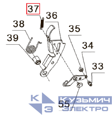 Запчасть №37 для PAG-PC84. Пружина взводителя