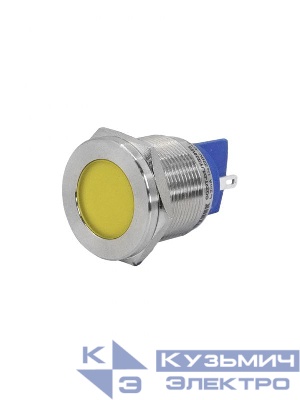 Лампа индикаторная GQ22T-D/L/Y/220V/S светодиодная матрица d22мм 220В AC/DC IP67 метал. желт. Электротехник ET020079