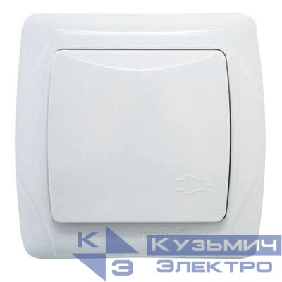 Розетка 1-м СП Маргарита 16А IP20 с заземл. с крышкой бел. UNIVersal М0029