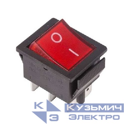Выключатель клавишный 250В 15А (6с) ON-ON с подсветкой (RWB-506; SC-767) красн. Rexant 36-2350