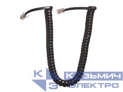 Шнур телефонный витой (4р4с) 2,5 метра / черный, NETKO Optima