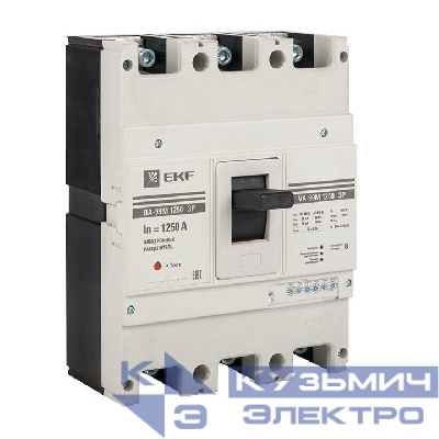 Выключатель автоматический 3п 1250/1250А 50кА с электрон. расцеп. ВА-99М PROxima EKF mccb99-1250-1250me