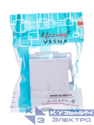 Переключатель проходной 1-кл. СП Vesna механизм бел. LEZARD 742-0288-105